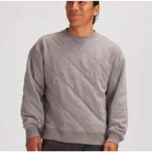 Backcountry Quilted Crew Heavyweight Sweatshirt Mens Size Large Pockets Gray
